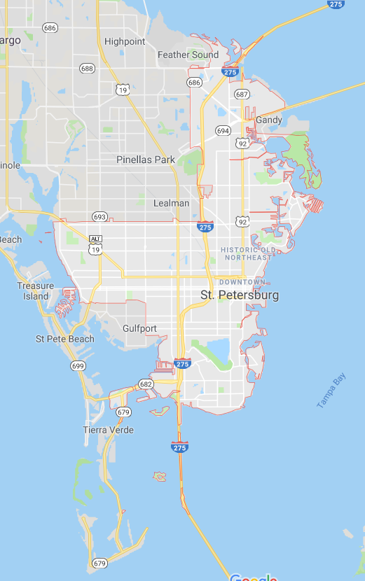 St Petersburg Computer Repair near me tampa map